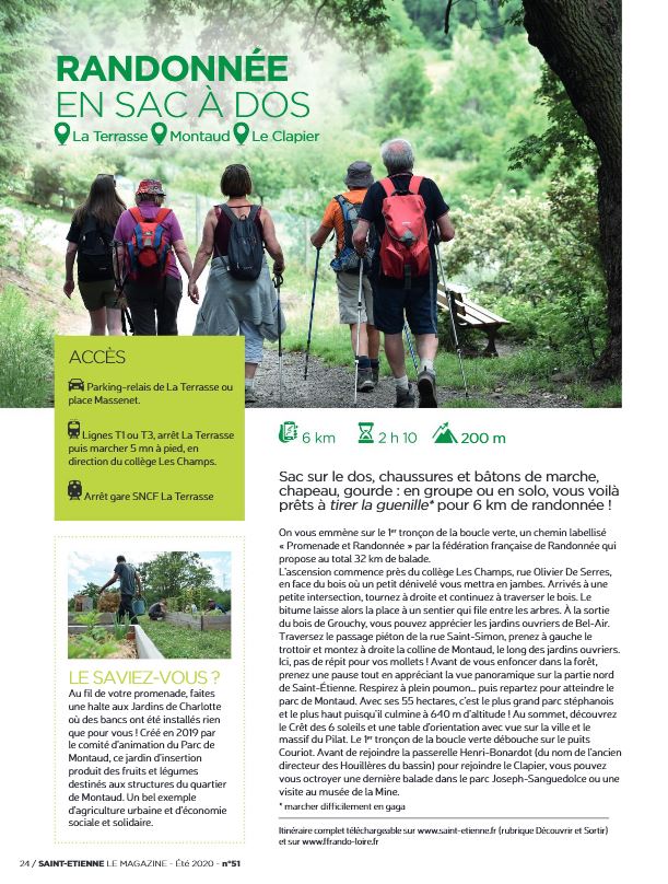 Magazine de la ville de Saint-Etienne - la Boucle verte (1er tronçon) - été 2020
