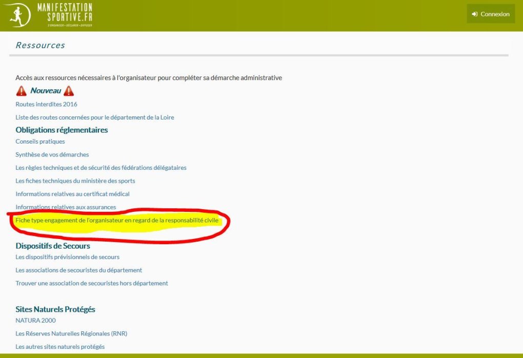 Manifestation sportive - déclaration en ligne